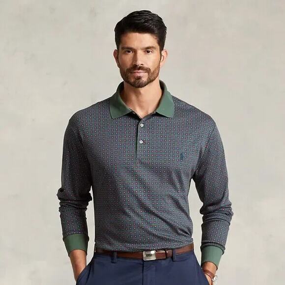 Polo Ralph Lauren Other - *Flawed Polo Ralph Lauren Soft Cotton Long Sleeve Polo Shirt Geometric Men's 2XB